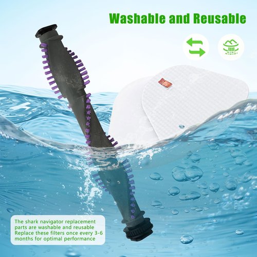 MZY LLC Vacuum Filter Replacement for Shark Navigator Lift Away NV350 NV351 NV352 NV355 NV356 NV357 NV358 UV440 Replacement Parts 2 Hepa Filter + 4 Foam + 1 Brush Roller + 2 Belt + 2Wheels