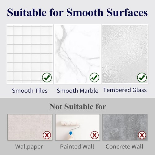 Kitsure Shower Caddy Adhesive Replacement - Strong Transparent Hooks for Bathroom Accessories | 2-Pack, X-Large