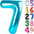 Number 7 Balloon by [Brand Name] - 40 Inch Light Blue Giant Foil Balloon for 7th Birthday Party Decorations