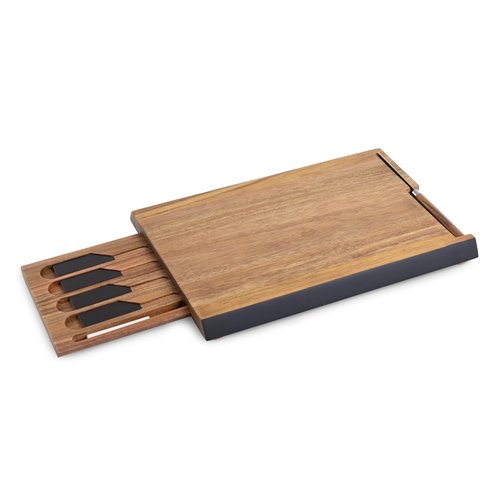 PICNIC TIME Formaggio Cheese Board with Chalkboard Cheese Makers, Charcuterie Board and Food Labels, Acacia Wood Cutting Board, (Acacia Wood)
