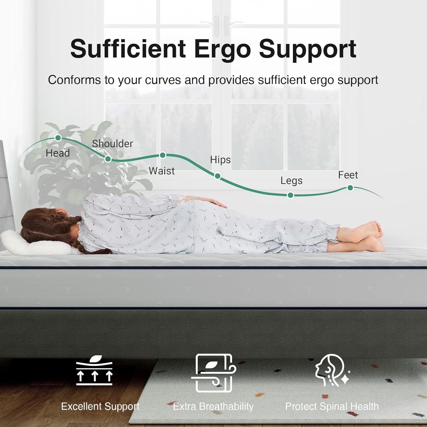 Novilla Twin Mattress - 6 Inch Foam & Spring Hybrid for Restful Sleep | Medium Firm, Eco-Friendly Design