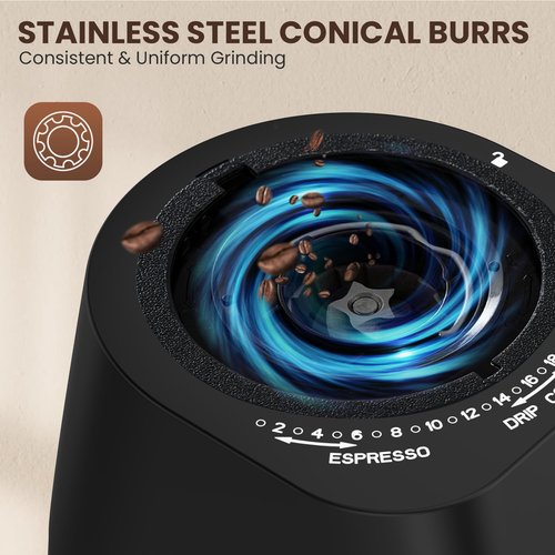 Burr Coffee Grinder Electric, Coffee Bean Grinder for Home Use, Burr Mill Grinder with 30 Grinding Settings