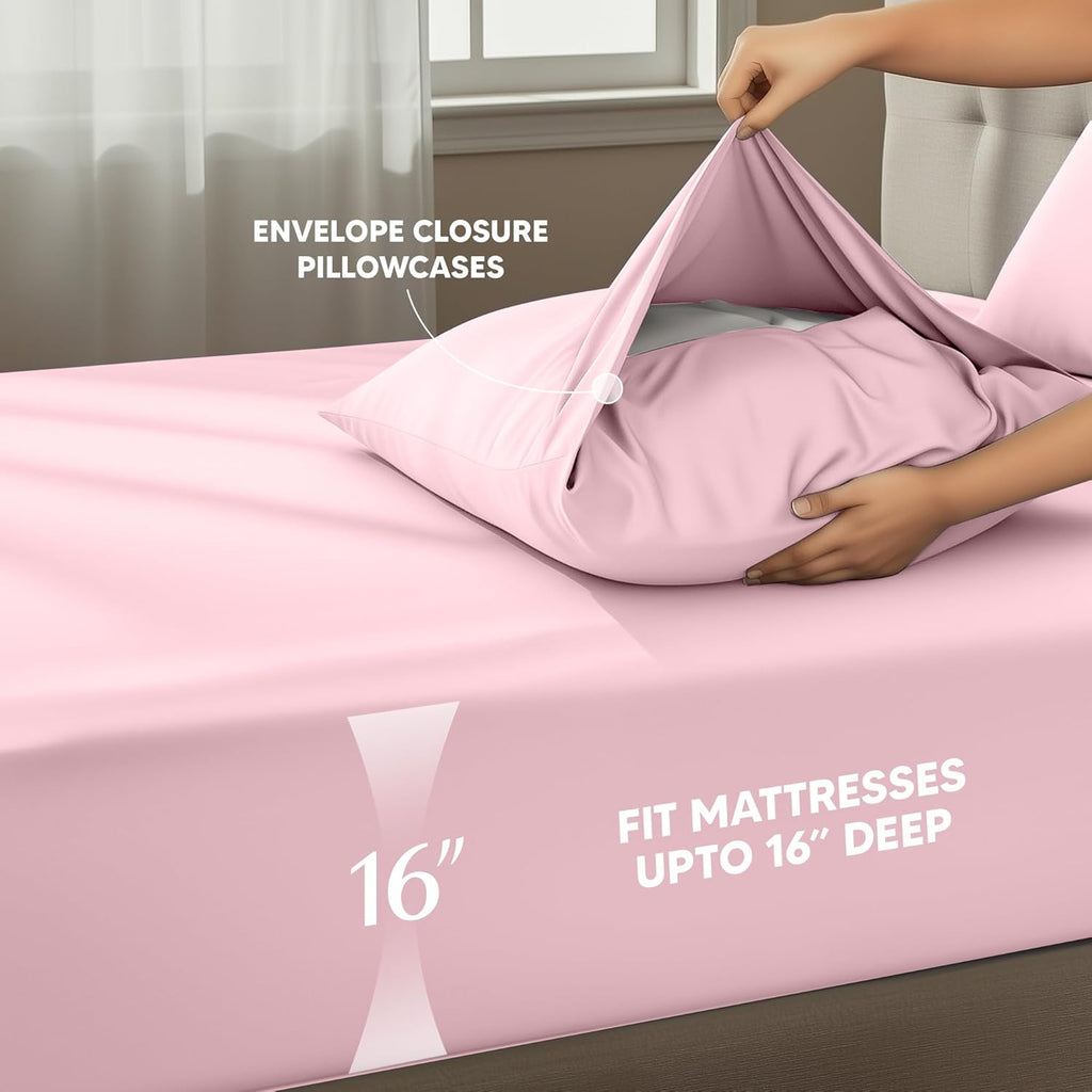 Utopia Bedding Full Bed Sheets Set | 4-Piece Brushed Microfiber - Fade & Shrink Resistant (Full, Pink)