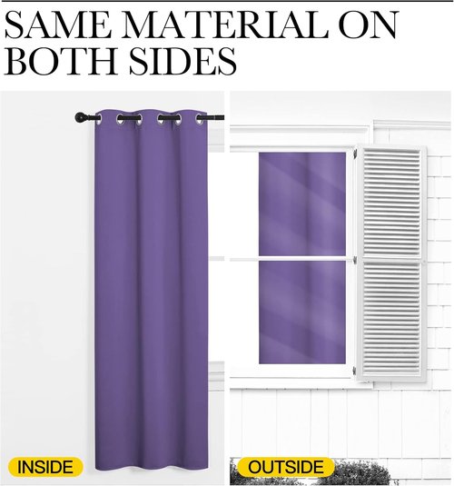 NICETOWN Blackout Curtain Panels - Thermal Insulated Grommet Drapes, Lilac Purple, 55x68 Inches (1 Pair)