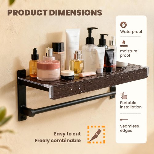 LGuotine 5 Pcs PVC Wire Rack Covers, Wire Shelf Covers for Pantry, 0.29in Thick Removable Closet Shelves (Dark Walnut, 30×16×2in)