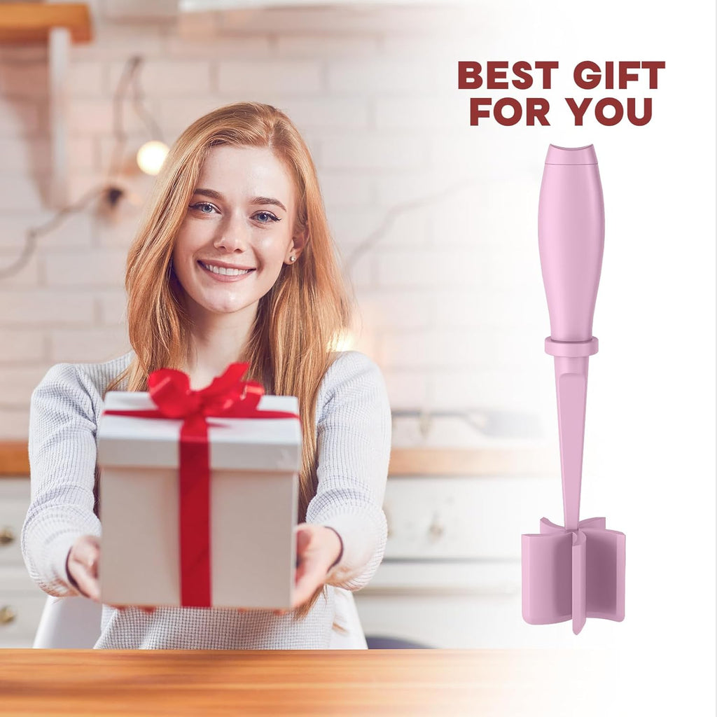 Skiennix Meat Chopper Set - Premium Heat Resistant Hamburger Grinder | 2 Pcs Pink Smasher Tool