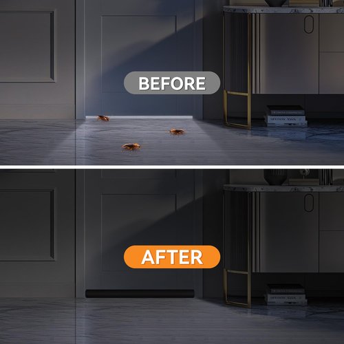 (2 Pack) Under Door Draft Stopper, Draft Stopper for Bottom of Door, Adjustable 30-36 Inch Door Draft Blocker, Under Door Gap Filler, Easy Install Door Seal, Helps Reduce Drafts, Noise and Heat Loss