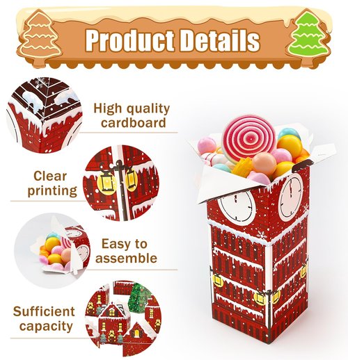 HEIPINIUYE 24 Empty Advent Calendar Boxes to Fill Yourself DIY Empty Christmas Countdown Calendars 2025 Fillable Advent Calendar Box for Boys Girls Adults Xmas Red House Calendars Gift Boxes