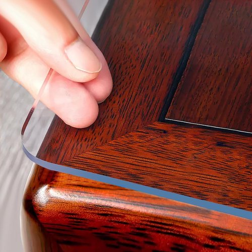 OstepDecor Clear Table Protector 42 x 90 Inch, 2mm Thick Plastic Table Cover, Waterproof PVC Clear Table Cover Protector, Desk Protector Mat, Writing Desk Pad for Desktop, Coffee & Dining Room Table