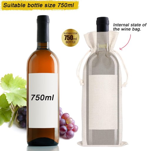 Hostess Gift Wine Bag, Housewarming gift, Bread Salt Wine Home Blessing Housewarming Gift, New Home Gift Wine Bag (Beige-Bread)