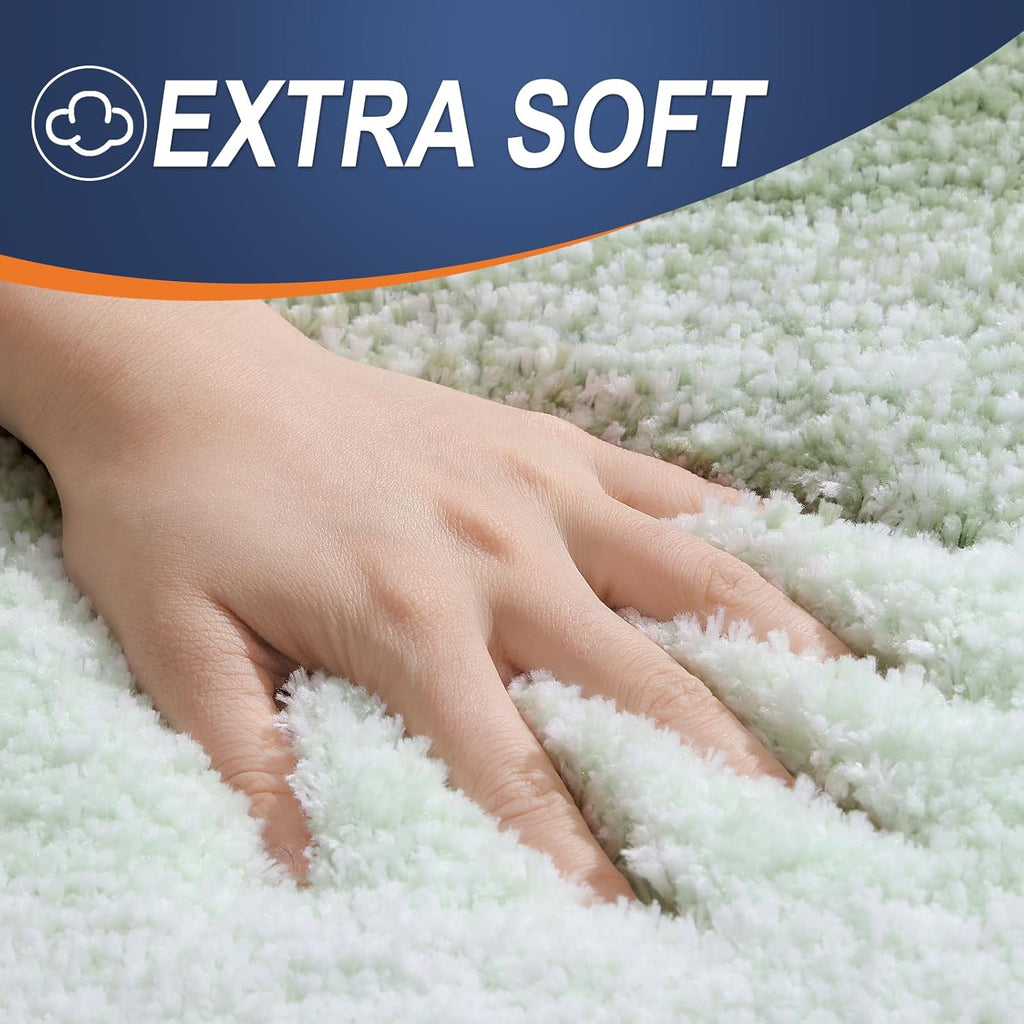 OLANLY Bathroom Rugs - Extra Soft Microfiber Mat, Quick Dry & Machine Washable - 36x24, Sage Green