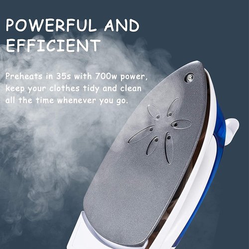 Portable Mini Steam Iron, Handheld Folding Flat Iron for Clothes, Non Stick Sole Plate, Temperature Control, Small Size for Home Travel