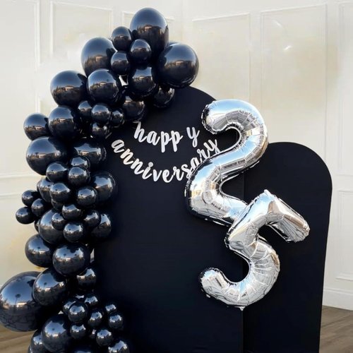 65 Pieces Matte Black Balloons - 12 Inch Latex Party Balloons for Birthdays, Graduations & Halloween