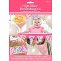 Amscan One Wild Girl 1st Birthday Party High Chair Decorating Kit, Pink, Plastic, Pack of 2