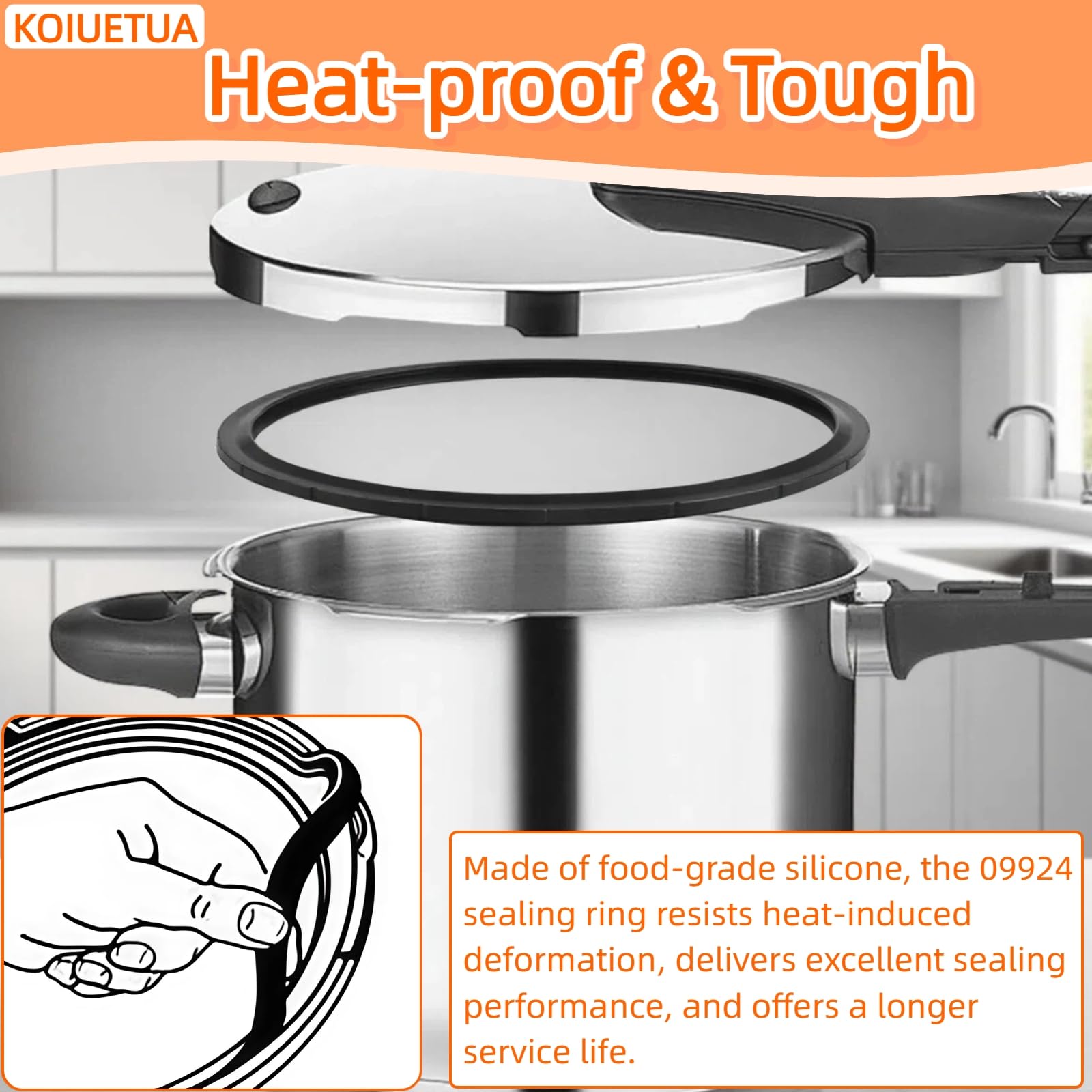 09924 Pressure Cooker Canner Sealing Ring & Overpressure Plug Fit for Presto Pressure Cooker Various 6 Quart 8 Quart Parts Compatible with Models 0128206 0128202 0128203 0128204 0128303 0126306