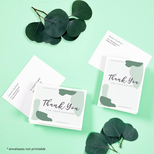 Avery Printable Quarter-Fold Greeting Cards, Envelopes Included, 4.25" x 5.5", Matte White, Inkjet Printer Compatible, 20 Blank Cards Total, Great for Product Branding, Marketing, and More (3266)