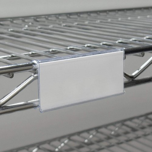 Akro-Mils 29308 Clear Protective Plastic Flat Label Holders for Wire Shelving Retail Display and Warehouses, (25-Pack)