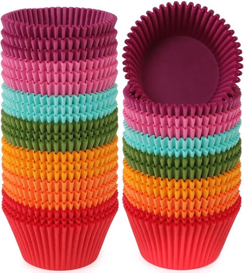 Caperci Jumbo Cupcake Liners - Extra Large 300-Count, Odorless & Food Grade Grease-Proof Paper