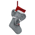 Valery Madelyn Christmas Stockings Decorations, 21 Inch Fabric Red Gray Elephant Cute Plush Personalized Fireplace Hanging Ornament for Holiday Xmas Party Decor