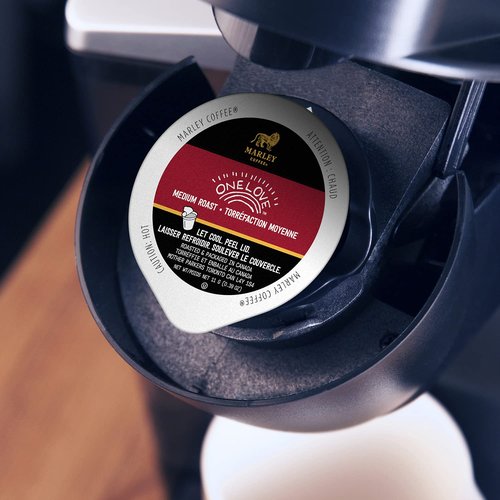 Marley Coffee One Love, 100% Ethiopian, Medium Roast Coffee, Keurig K-Cup Brewer Compatible Pods, 12 Count (Pack of 6)
