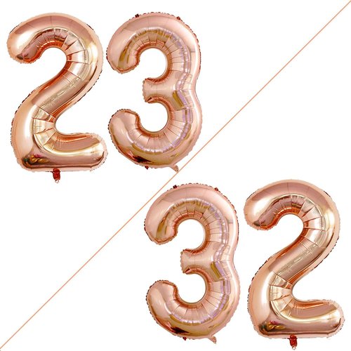GOER Jumbo 42-Inch Number 23 Balloons - Champagne Gold Foil for 23rd Birthday Party Decorations