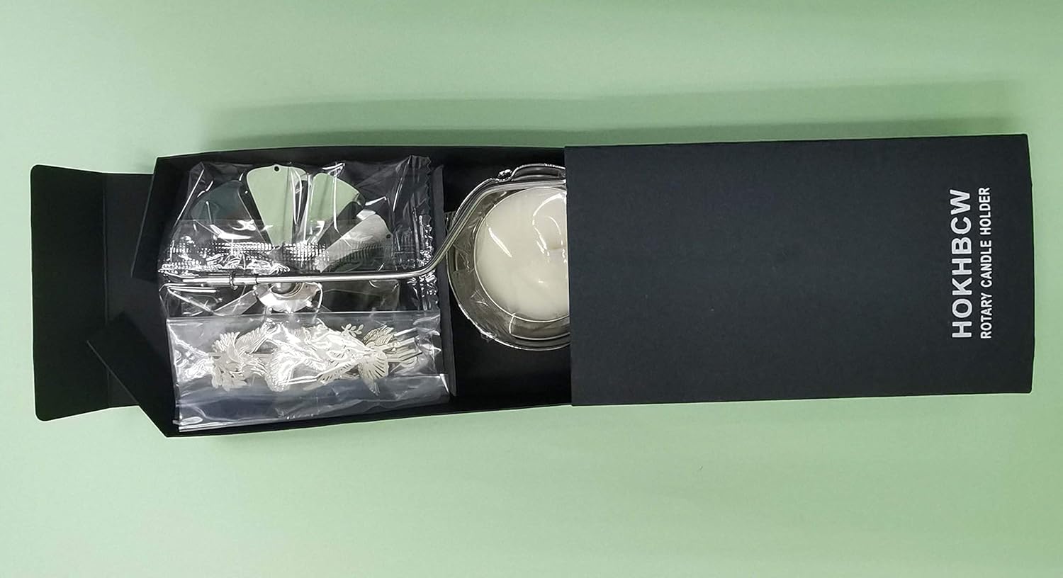 Skiennix Rotary Candle Holder - Elegant Spinning Metal Design | Small Dove of Peace Gift