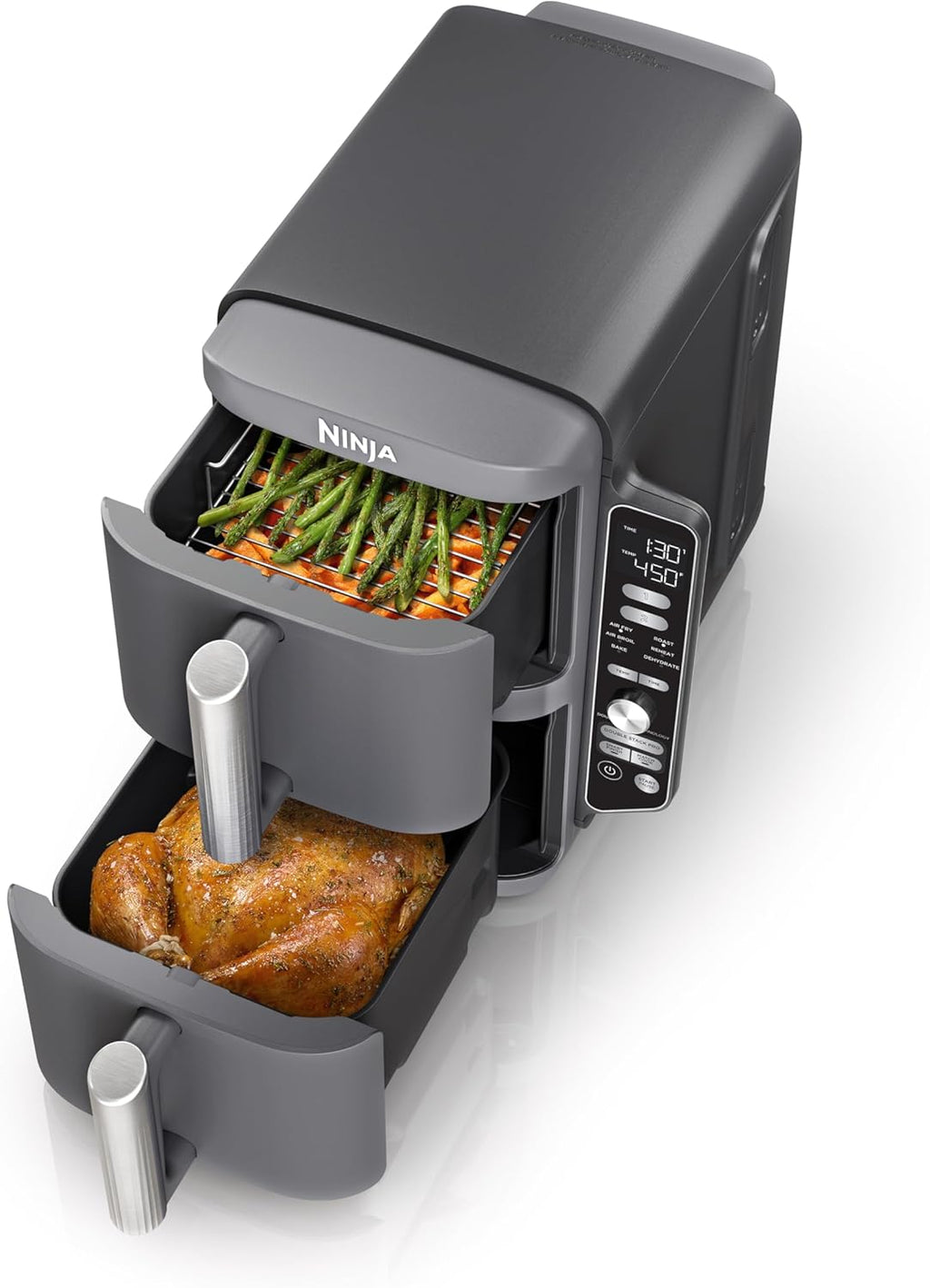 Ninja DoubleStack XL Air Fryer - 10 QT Smart Cook System with DoubleStack Technology | 6-in-1, Easy Clean, Grey