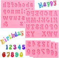 Skiennix Silicone Letter & Number Molds - 5-Piece Set for Baking, Candy & Cake Decoration