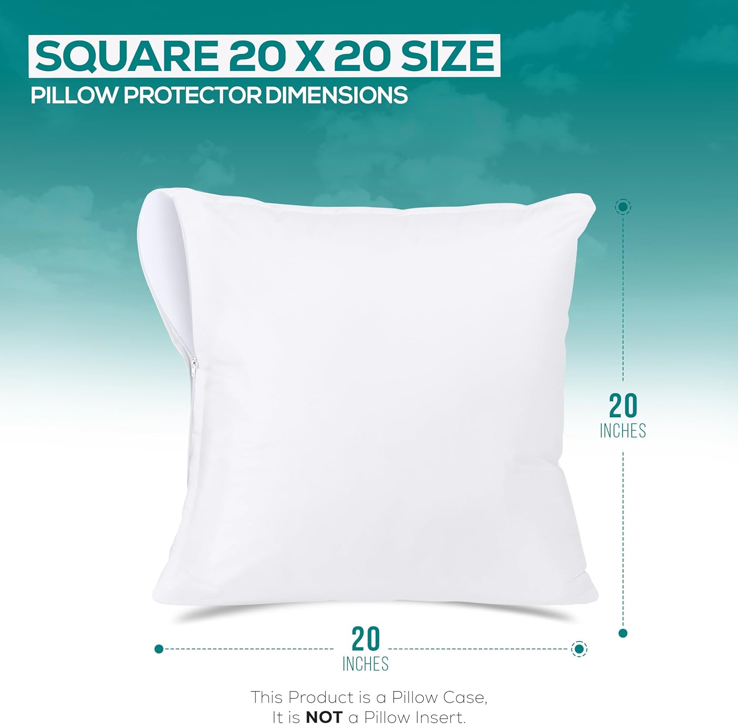 Utopia Bedding Waterproof Throw Pillow Protectors - Bed Bug Proof Encasement Covers | 20x20 Inches (2 Pack, White)