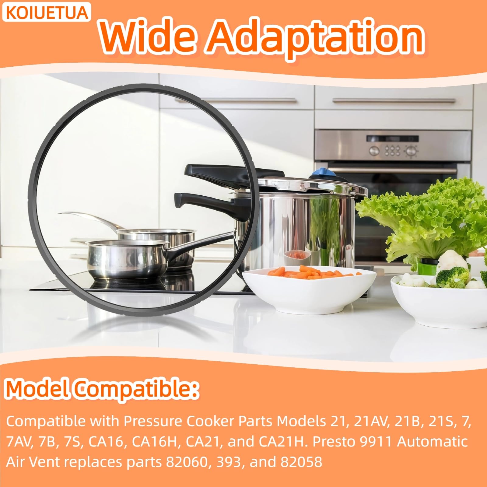 09924 Pressure Cooker Canner Sealing Ring & Overpressure Plug Fit for Presto Pressure Cooker Various 6 Quart 8 Quart Parts Compatible with Models 0128206 0128202 0128203 0128204 0128303 0126306