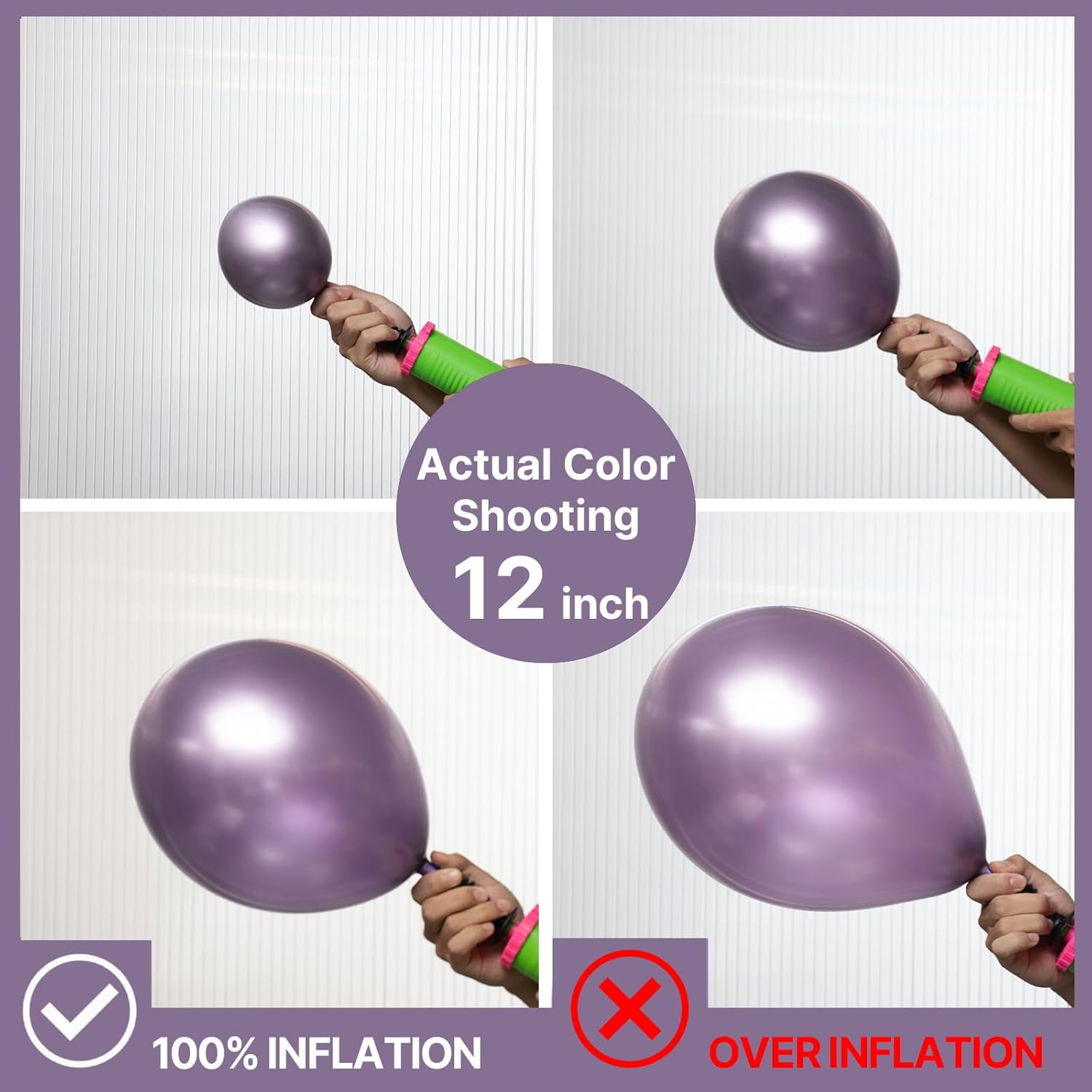 PartyWoo Metallic Purple Balloons - 50pcs 12 Inch Chrome Balloons for Graduation & Bridal Showers