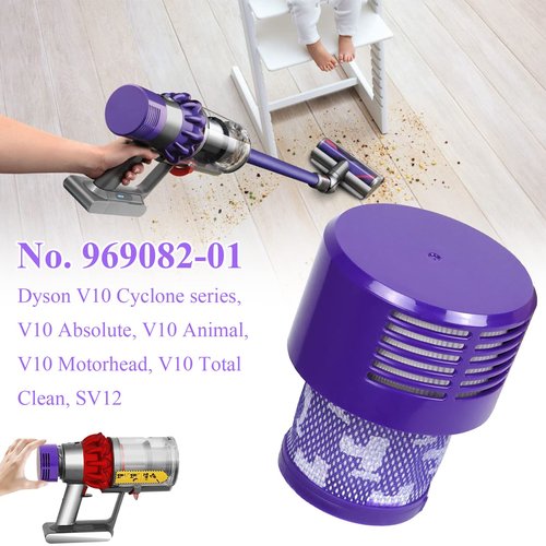 HEPA Filter Replacements for Dyson Cyclone V10 Animal V10 Absolute SV12 V10 Total Clean Cordless Stick Vacuum Part no. 969082-01 (2 Pack)