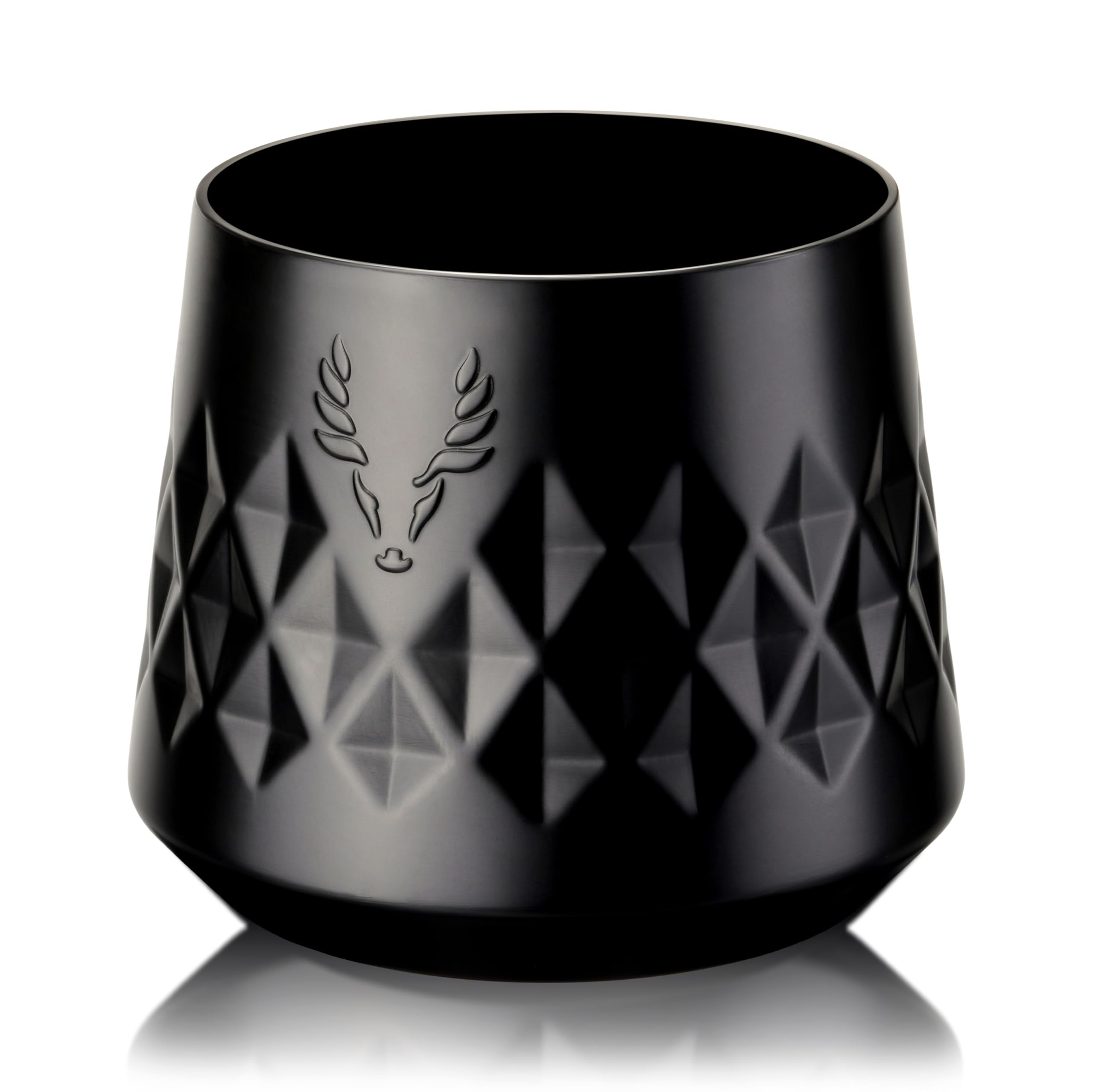 Viski Paragon Stainless Steel Whiskey Taster Tumbler Cup, Insulated Ceramic Lined Metal Cocktail Glass for Patio, Outdoor Party, Wedding Gifts, Drink Lover Gifts, 8 oz, Set of 1, Obsidian Black