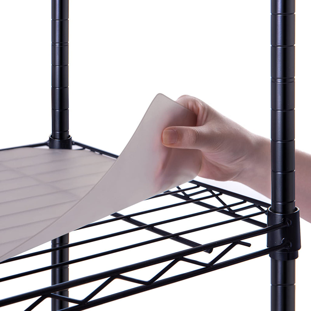 Poofzy Wire Shelf Liner 16" X 36", Non-Adhesive Plastic Shelf Liners for Wire Shelving, Waterproof Protector Mats (5PK, Gray)