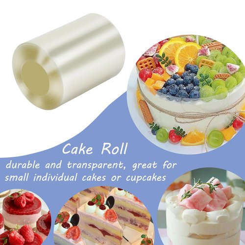 Urxirha 2 Pack Cake Collars 2inch × 394inch, Transparent Acetate Sheets for Baking, Clear Cake Strips Cake Rolls for Cake Decorating