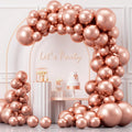 YAOWKY Rose Gold Balloons - 100PCS Latex Metallic Balloon Garland Arch Kit for Weddings & Parties | 18", 12", 10", 5" Sizes
