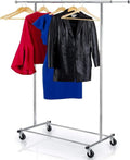 HOME IT Clothes Rack - Heavy Duty Chrome Adjustable Garment Rack | 200 LBS Capacity, Collapsible Design