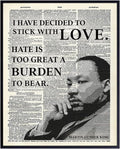 MLK Inspirational Quote Wall Art - Upcycled Poster Print for Home Decor | 8x10 Gift for Civil Rights Advocates