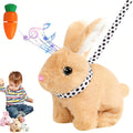Vitality Bliss Plush Bunny Toy - Realistic Interactive Rabbit with Wiggle Ears & Twitching Nose | Brown