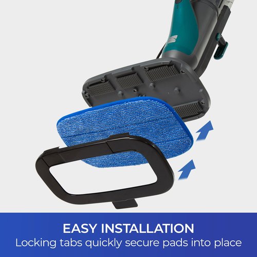 Kenmore KP1010 Steam Mop Textile Pads, 4 Washable Pads for Kenmore SM2050 2-in-1 Steam Mop Hard Floor Cleaner, Blue
