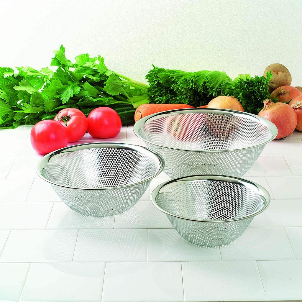 Sori Yanagi Sori Yanagi Punching Strainer for Better Drainage and Easy to Clean, Tsubamesanjo Stainless Steel Strainer, 10.6 inches (27 cm), 1 Plate is Punched for Better Drainage and Clogging,