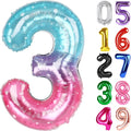 Starry Sky 40-Inch Number 3 Balloon - Perfect for 3rd Birthday Celebrations | Kids & Adults Party Decor