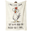 GoMelley Funny Chicken Blanket, Mothers Day Birthday Gifts for Women Men, Unusual Gifts for Friends Sister Coworker Mom, White Elephant Gift, Super Soft Flannel Throw Blanket, 60" L x 50" W