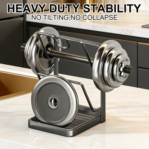 GROTOLY 2026 Kitchen Pot Lid Storage Rack,Double-Layer Pot Lid Holder With Tray,Multifunctional Kitchen Pot Lid Organizer for Countertop