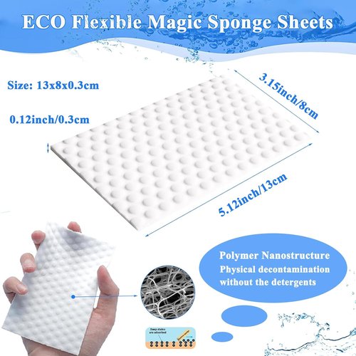 Magic Sponge | 52Pcs All-Purpose White Melamine Eraser Sheets - Disposable Cleaning Wipes for Furniture & Hard-to-Reach Areas