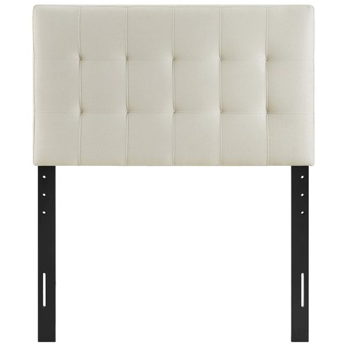 Modway Lily Tufted Linen Fabric Upholstered Twin Headboard in Ivory