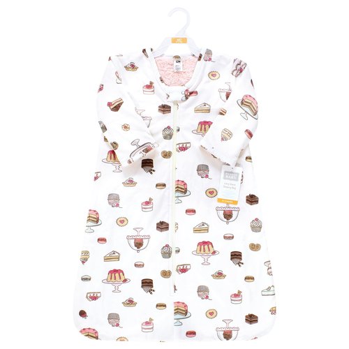 Hudson Baby Infant Girl Long Sleeve Plush Faux Fur Sleeping Bag, Wearable Blanket, Sweet Bakery, 6-12 Months