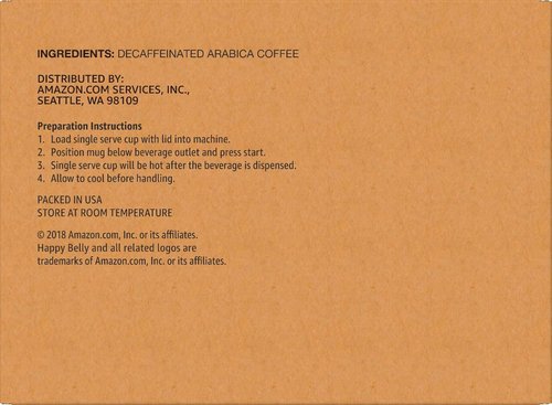 Happy Belly Decaf Light Roast Coffee Pods - Breakfast Blend for Keurig 2.0 | 100 Count