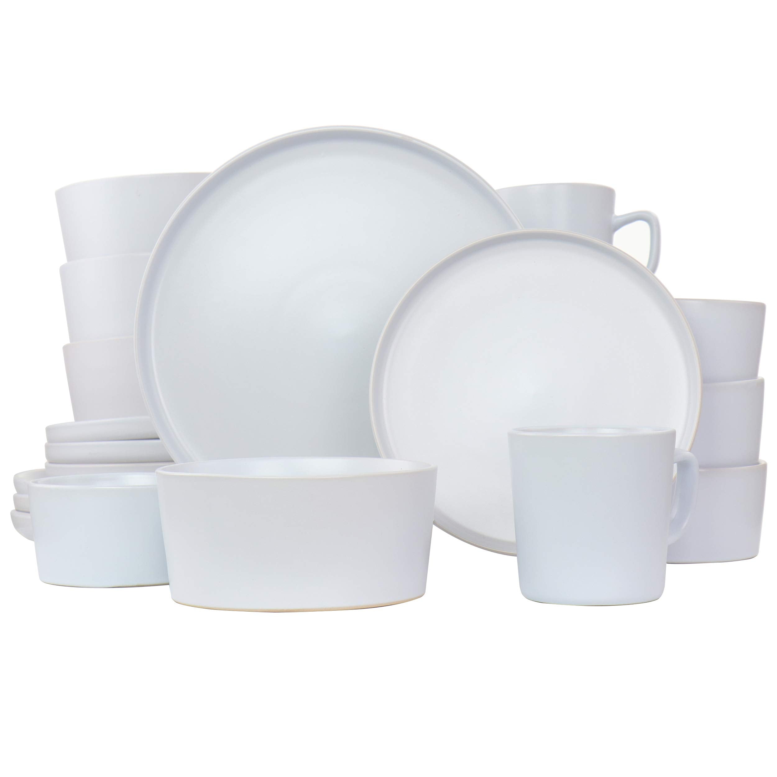 Elama Luxmatte Contemporary Dinnerware Set (1, White)