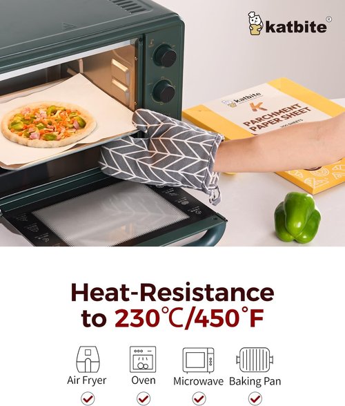 Katbite Heavy Duty Parchment Paper Sheets - 200PCS 12x16 Inch for Baking, Cooking & Frying